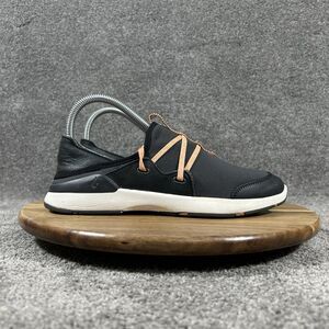 OluKai Mikili 20366-PV40 Women’s Sz 7 Black Coral Leather Casual Boat Shoes Used